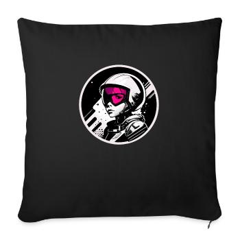 Retro Vintage Space - Sofa pillowcase 17,3'' x 17,3'' (45 x 45 cm) - black - Front