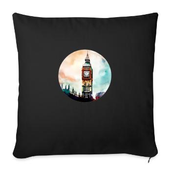 Big Ben London England - Sofa pillowcase 17,3'' x 17,3'' (45 x 45 cm) - black - Front