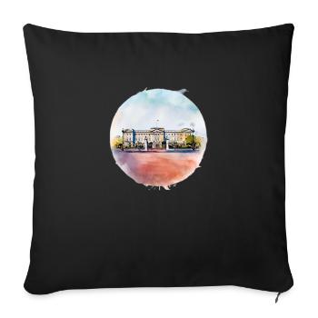 Buckingham palace Londres Angleterre Grande-Bretagne - Housse de coussin décorative 45 x 45 cm - noir - Devant