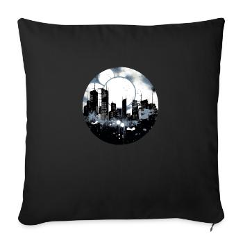 La ville dans la nuit - Housse de coussin décorative 45 x 45 cm - noir - Devant
