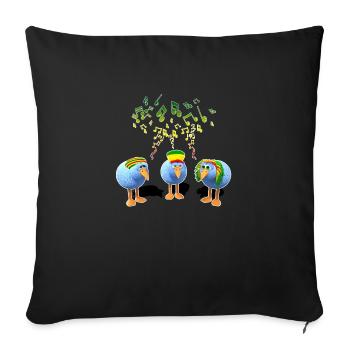 Three little Reggae Birds - Sofa pillowcase 17,3'' x 17,3'' (45 x 45 cm) - black - Front