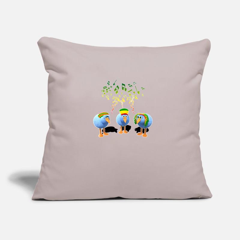 Trois petits oiseaux reggae Housse de coussin décorative 45 x 45 cm