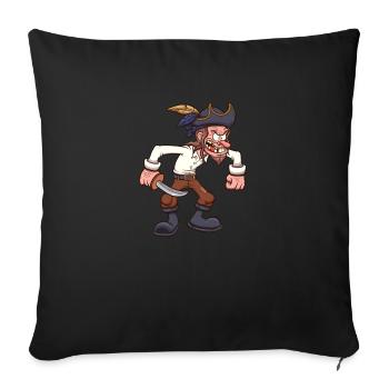 Cartoon Pirate - Sofa pillowcase 17,3'' x 17,3'' (45 x 45 cm) - black - Front