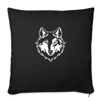Wolf - Sofa pillowcase 17,3'' x 17,3'' (45 x 45 cm) - black - Front