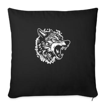 Wolf - Sofa pillowcase 17,3'' x 17,3'' (45 x 45 cm) - black - Front