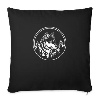 Wolf - Sofa pillowcase 17,3'' x 17,3'' (45 x 45 cm) - black - Front