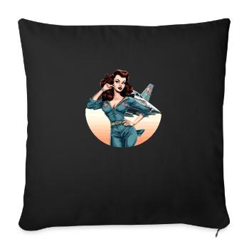 Lili pinup - Sofa pillowcase 17,3'' x 17,3'' (45 x 45 cm) - black - Front