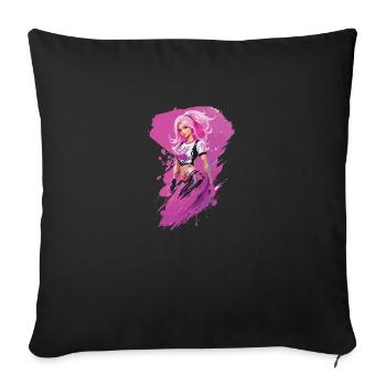 bad girl - Sofa pillowcase 17,3'' x 17,3'' (45 x 45 cm) - black - Front