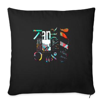 Newspaper Clips Scrapbook Magazines Alphabet Code - Sofa pillowcase 17,3'' x 17,3'' (45 x 45 cm) - black - Front