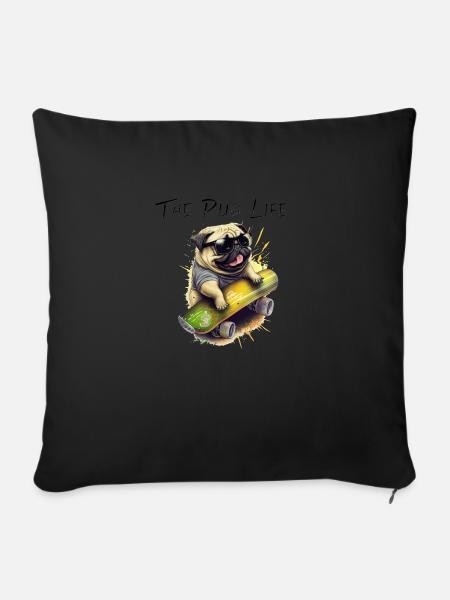 PugLife - Sofakissenbezug 45 x 45 cm - Schwarz