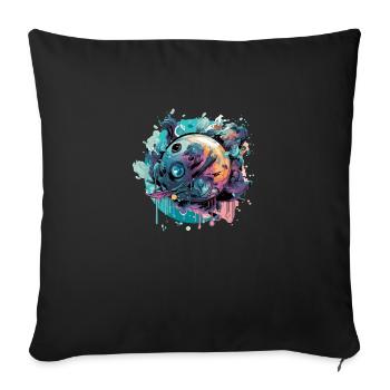 Eine schmelzende Welt - Sofakissenbezug 45 x 45 cm - Schwarz - Vorne