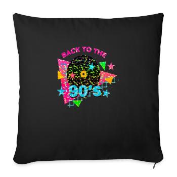 90s mignon 80s rétro vintage drôle cool nostalgie - Housse de coussin décorative 45 x 45 cm - noir - Devant