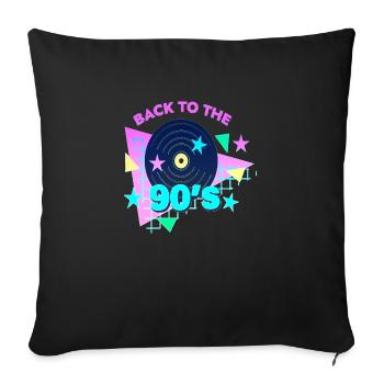 90s mignon 80s rétro vintage drôle cool nostalgie - Housse de coussin décorative 45 x 45 cm - noir - Devant