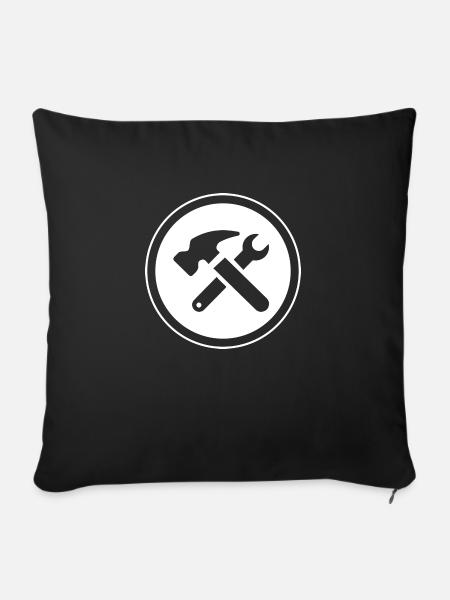 Handwerker Handyman Handwerk Werkzeug Baustelle - Sofakissenbezug 45 x 45 cm - Schwarz