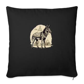 L''âne Egyptien - Housse de coussin décorative 45 x 45 cm - noir - Devant