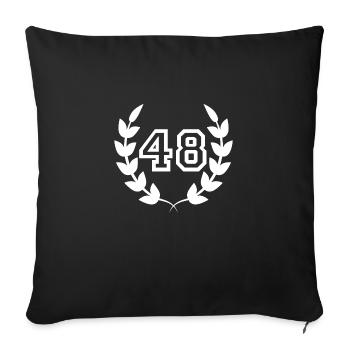 48e anniversaire-idée cadeau 48 ans - Housse de coussin décorative 45 x 45 cm - noir - Devant