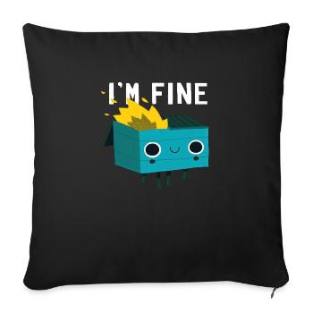 Je vais bien - Housse de coussin décorative 45 x 45 cm - noir - Devant