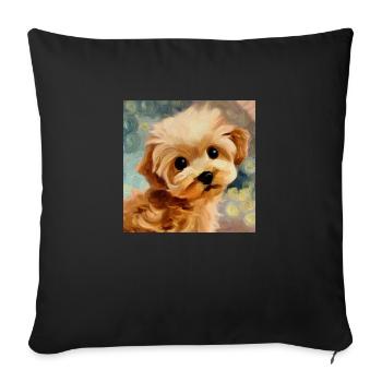 Le chiot le plus mignon du monde - Housse de coussin décorative 45 x 45 cm - noir - Devant