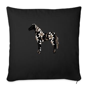Pferd - Sofakissenbezug 45 x 45 cm - Schwarz - Vorne