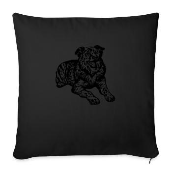Australian Shepherd - Sofa pillowcase 17,3'' x 17,3'' (45 x 45 cm) - black - Front