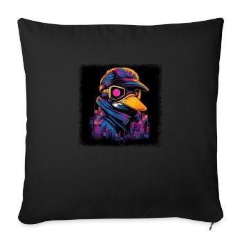 cool romantic statement duck bath bow hunting - Sofakissenbezug 45 x 45 cm - Schwarz - Vorne