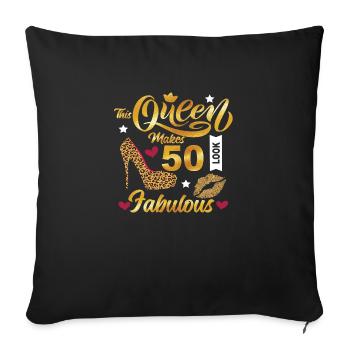 50th Birthday vintage retro Born in 1973 Birthday - Sofa pillowcase 17,3'' x 17,3'' (45 x 45 cm) - black - Front