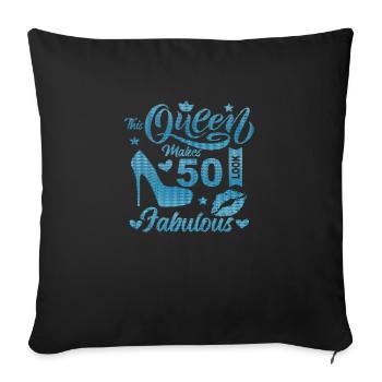 50th Birthday vintage retro Born in 1973 Birthday - Sofa pillowcase 17,3'' x 17,3'' (45 x 45 cm) - black - Front