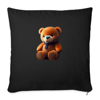 Teddy bear - Sofa pillowcase 17,3'' x 17,3'' (45 x 45 cm) - black - Front
