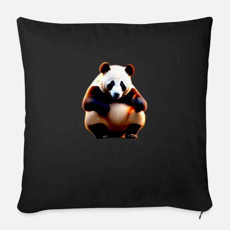 Panda Bär - Sofakissenbezug 45 x 45 cm - Schwarz
