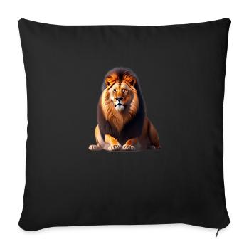 Lion - Sofa pillowcase 17,3'' x 17,3'' (45 x 45 cm) - black - Front