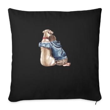 Always by my side - Sofa pillowcase 17,3'' x 17,3'' (45 x 45 cm) - black - Front