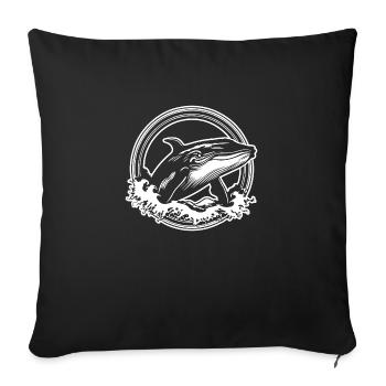 Whale Sea Fish - Sofa pillowcase 17,3'' x 17,3'' (45 x 45 cm) - black - Front