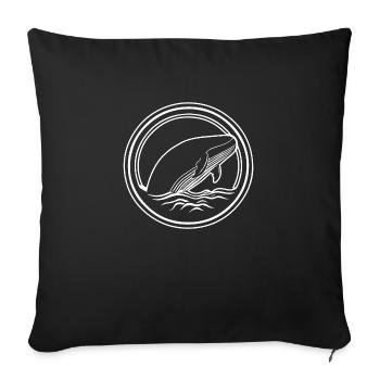 Whale Sea Fish - Sofa pillowcase 17,3'' x 17,3'' (45 x 45 cm) - black - Front