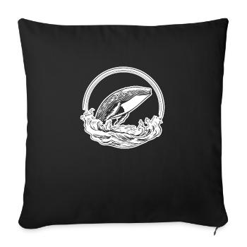 Whale Sea Fish - Sofa pillowcase 17,3'' x 17,3'' (45 x 45 cm) - black - Front