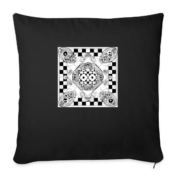 Echiquier Alien n°1 - Housse de coussin décorative 45 x 45 cm - noir - Devant