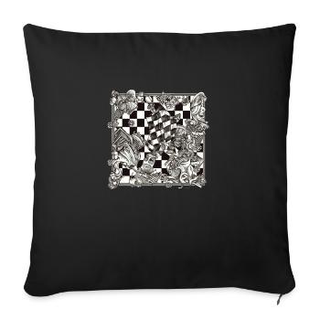 Abstraction Echiquéenne n°1 - Housse de coussin décorative 45 x 45 cm - noir - Devant