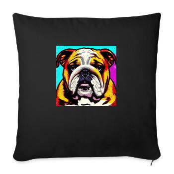 Bulldog PopArt - Sofa pillowcase 17,3'' x 17,3'' (45 x 45 cm) - black - Front