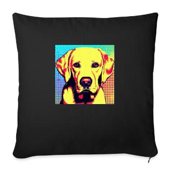 Labrador Pop Art - Housse de coussin décorative 45 x 45 cm - noir - Devant
