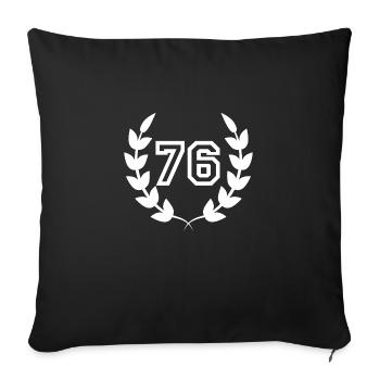 76e anniversaire-idée cadeau 76 ans - Housse de coussin décorative 45 x 45 cm - noir - Devant