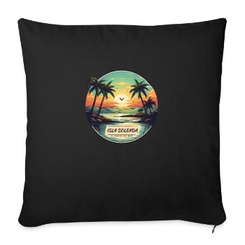 Sunny Island Vintage Logo - Sofa pillowcase 17,3'' x 17,3'' (45 x 45 cm) - black - Front