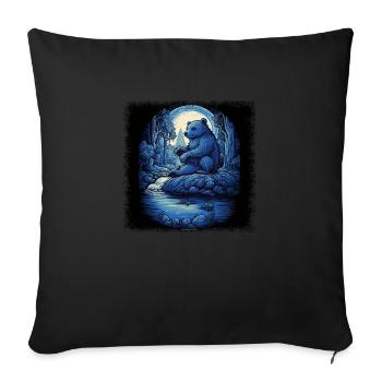 Fun drôle dictons panda bday growler présent humour - Housse de coussin décorative 45 x 45 cm - noir - Devant