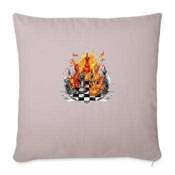 Echiquier en feu - Housse de coussin décorative 45 x 45 cm - taupe clair - Devant