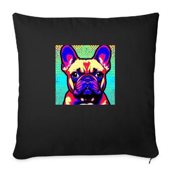 French Bulldog Pop Art - Sofa pillowcase 17,3'' x 17,3'' (45 x 45 cm) - black - Front