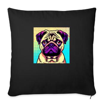 Pug Pop Art - Sofa pillowcase 17,3'' x 17,3'' (45 x 45 cm) - black - Front