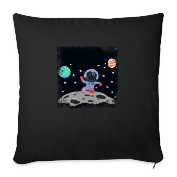 Blue Pink Grunge Astronaut - Sofa pillowcase 17,3'' x 17,3'' (45 x 45 cm) - black - Front