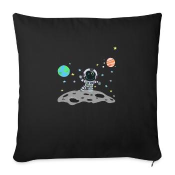 grey astronaut - Sofa pillowcase 17,3'' x 17,3'' (45 x 45 cm) - black - Front