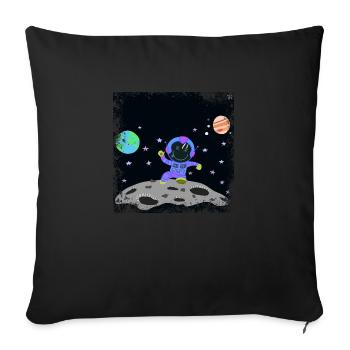 Violet blue grunge astronaut - Sofa pillowcase 17,3'' x 17,3'' (45 x 45 cm) - black - Front