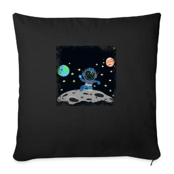 Grunge Blue Gray Astronaut - Sofa pillowcase 17,3'' x 17,3'' (45 x 45 cm) - black - Front