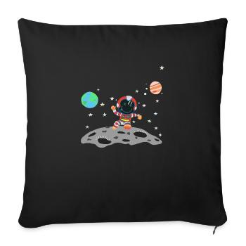 Astronaut Red White - Sofa pillowcase 17,3'' x 17,3'' (45 x 45 cm) - black - Front