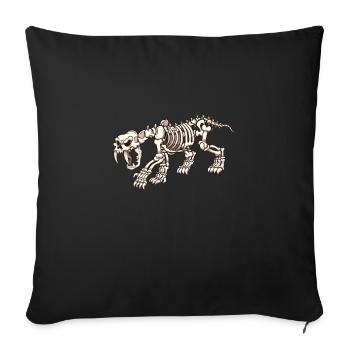 Sabertooth Tiger Skeleton - Sofa pillowcase 17,3'' x 17,3'' (45 x 45 cm) - black - Front